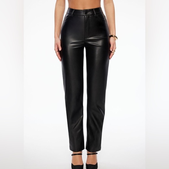 Dynamite Gisele Straight Leg Faux Leather Pants size 6 in Burgundy - Picture 5 of 6